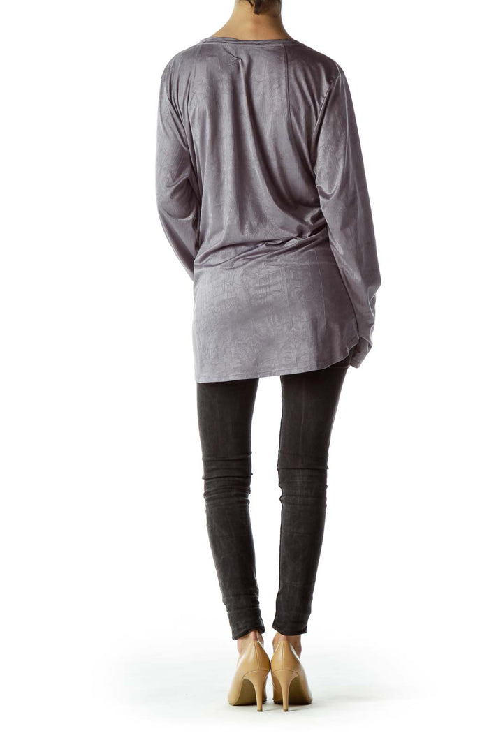 Back view of gray long sleeve top by Simply Vera Vera Wang