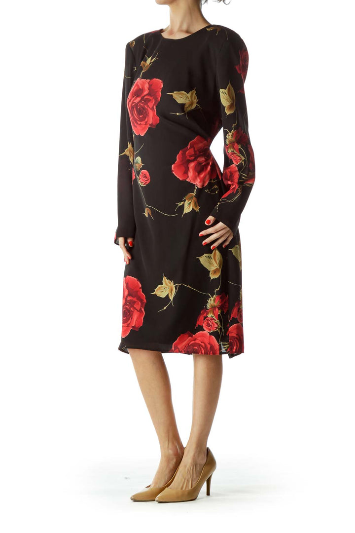 Black Rose Floral Dress