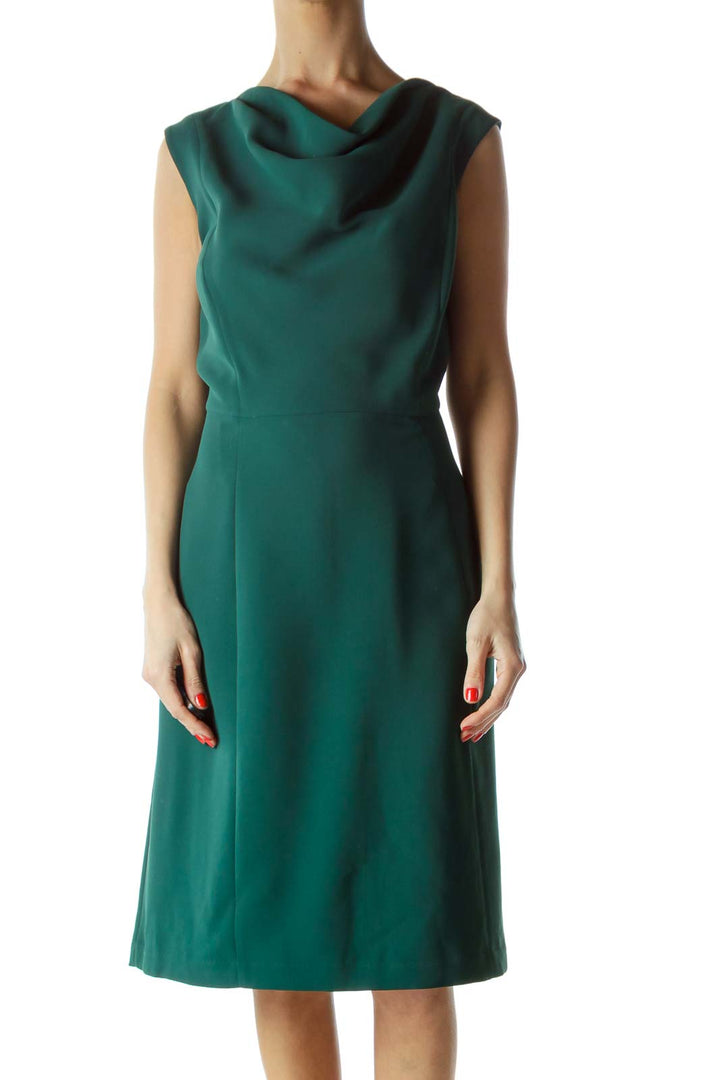 Green Boat Neck Dress