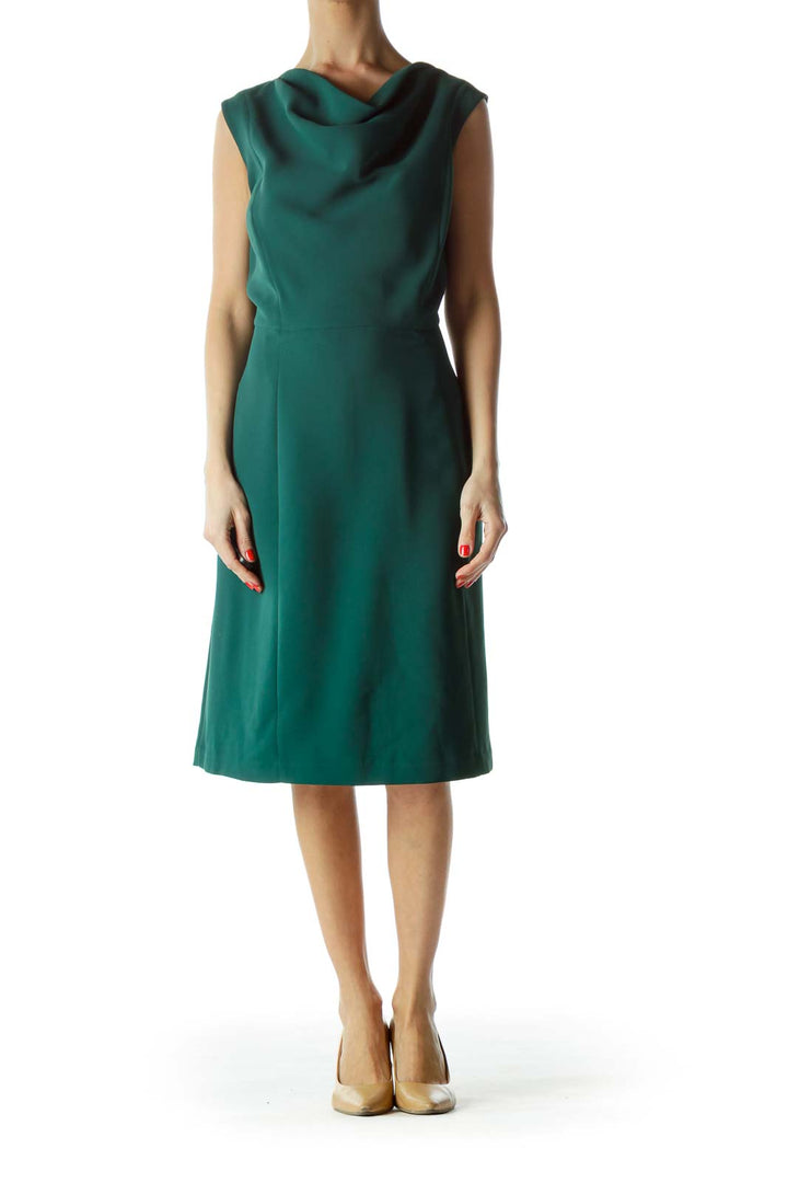 Green Boat Neck Dress