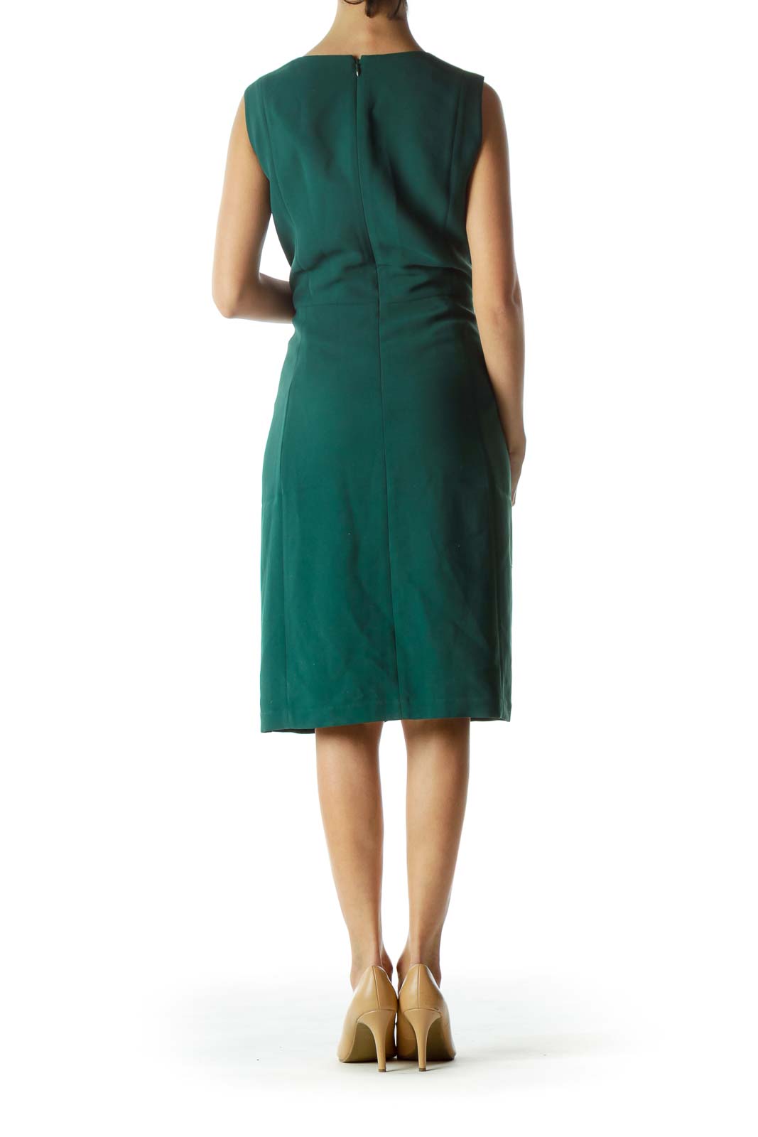 Green Boat Neck Dress