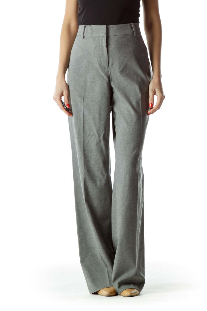 Gray Straight Leg Slacks