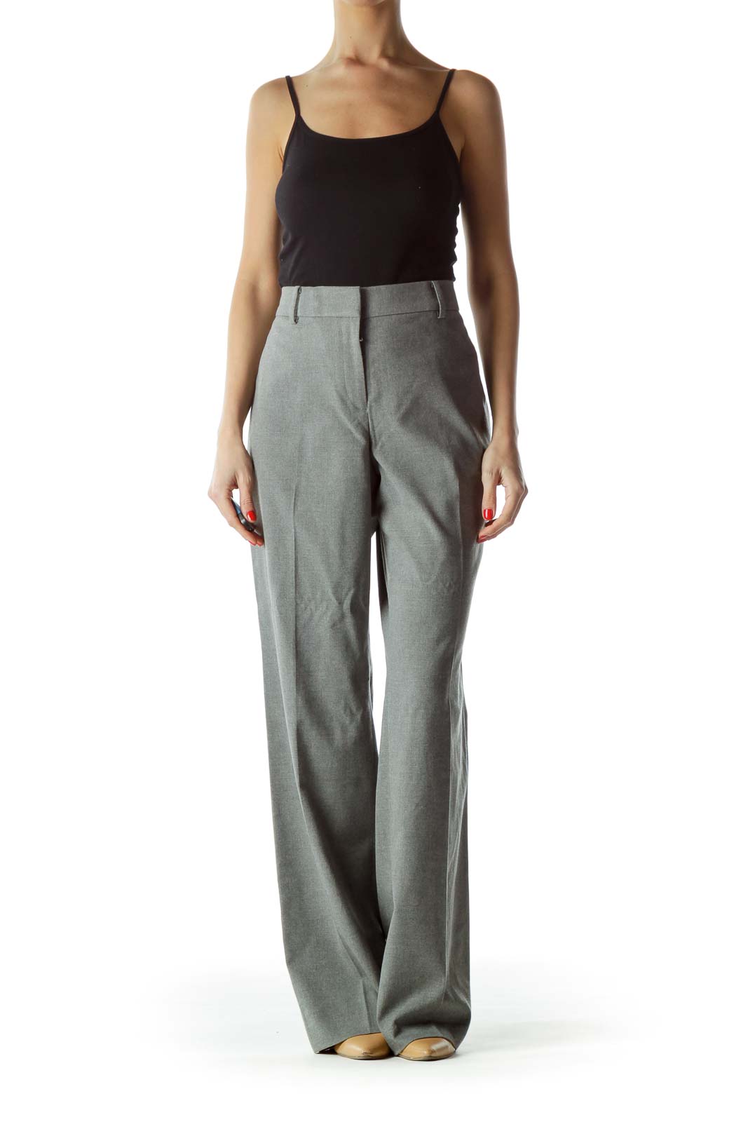 Gray Straight Leg Slacks