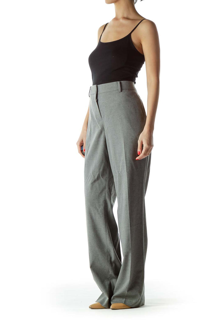 Gray Straight Leg Slacks