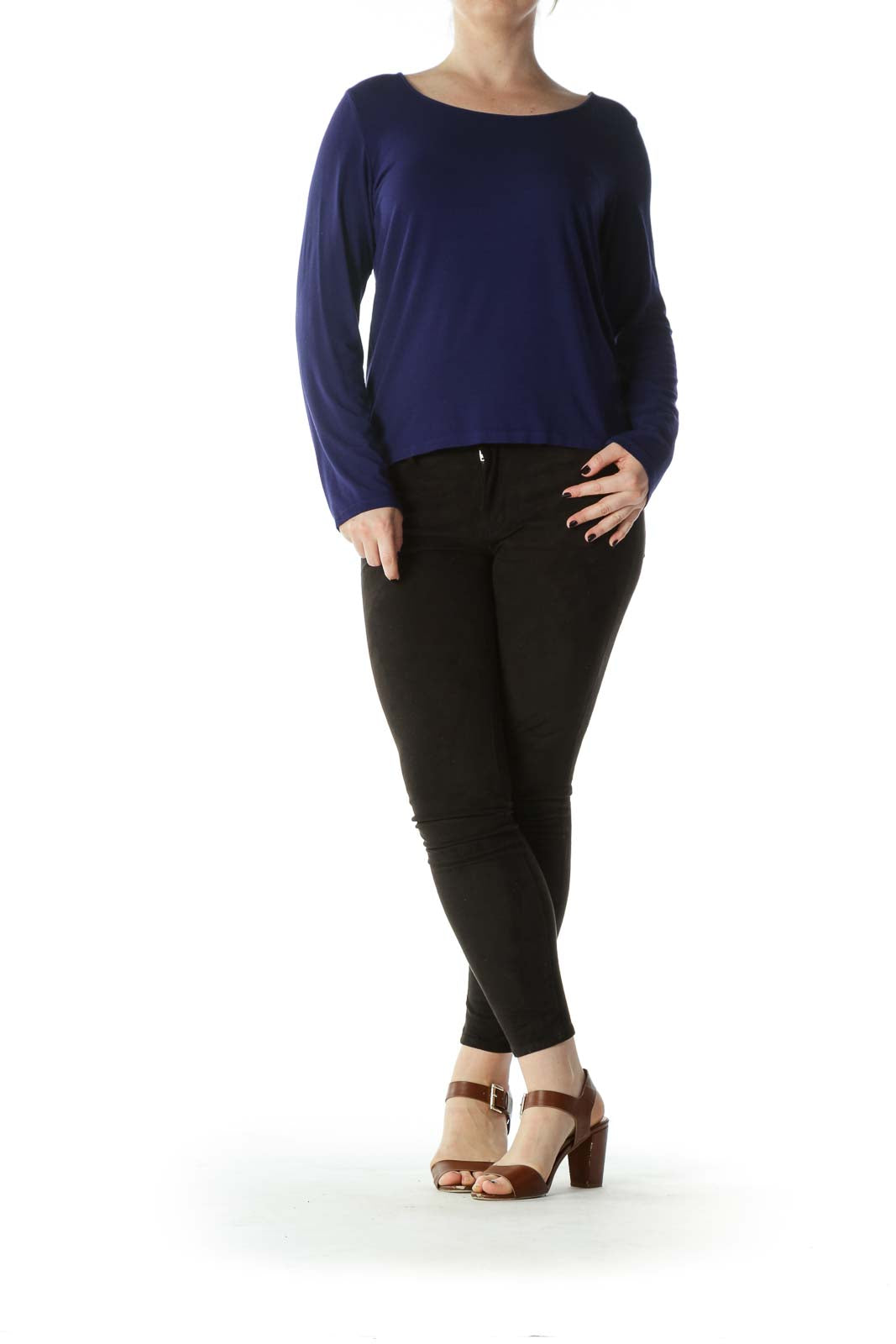 Royal Blue Round Neck Long Sleeve