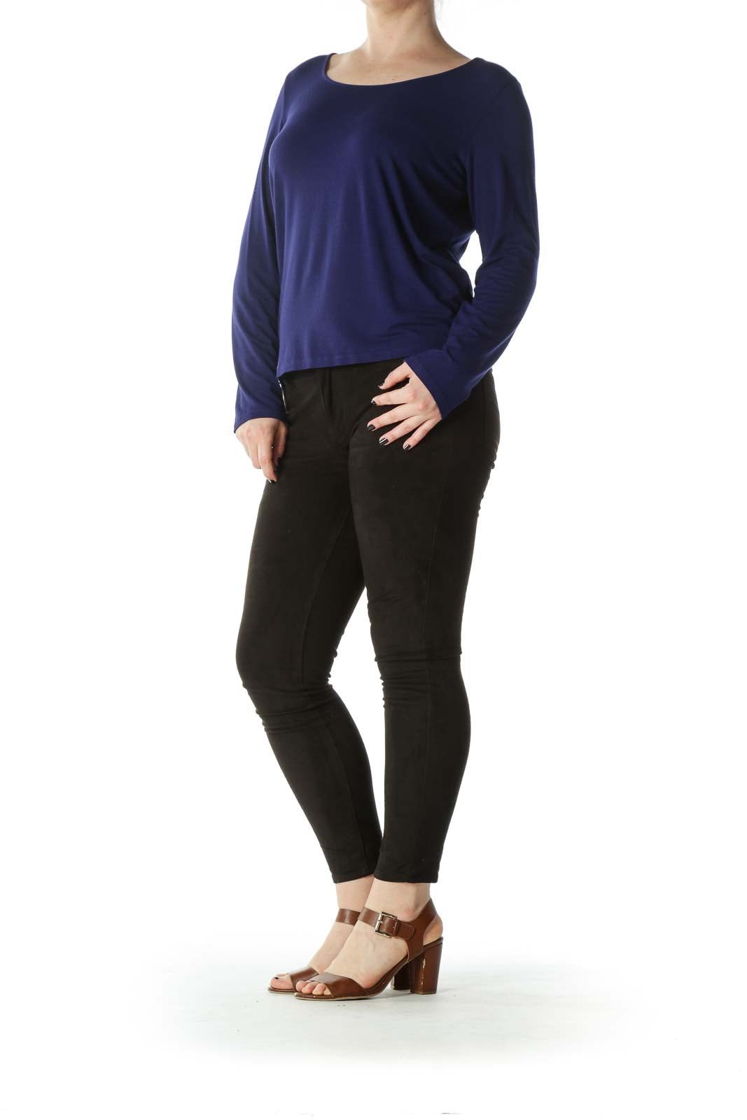 Royal Blue Round Neck Long Sleeve