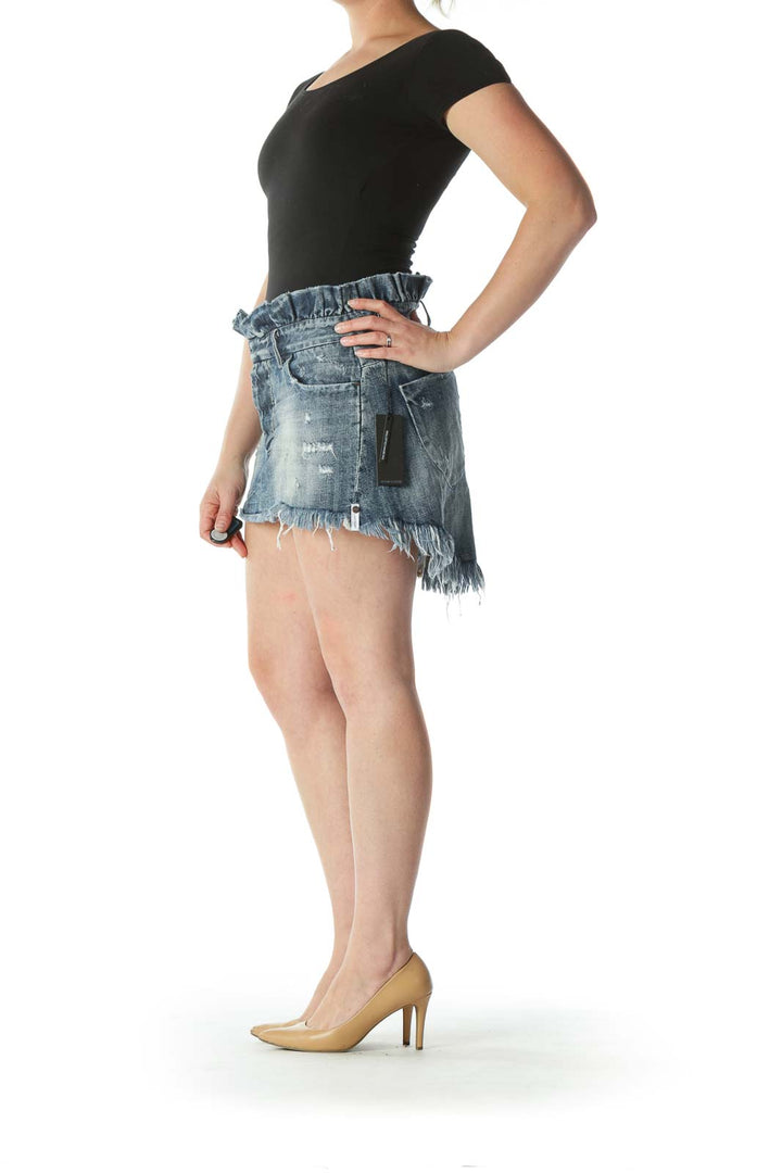 Blue Medium-Wash Denim Skirt