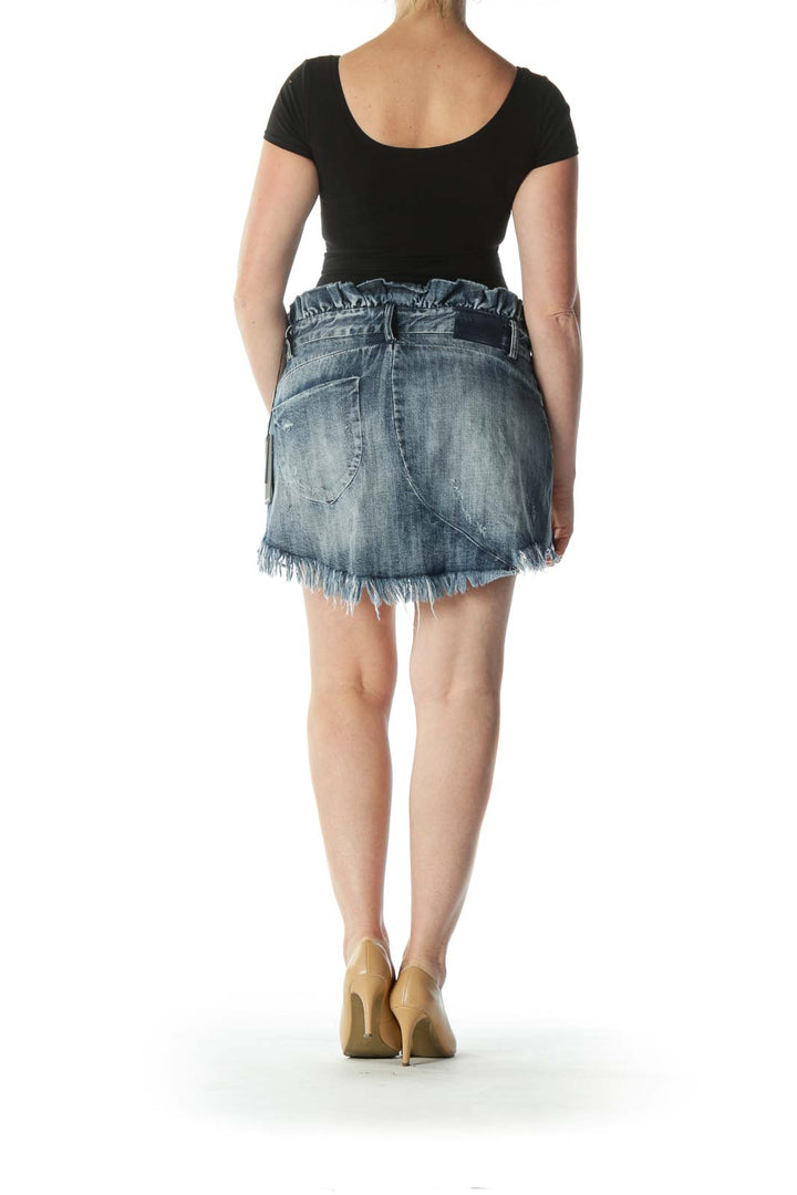 Blue Medium-Wash Denim Skirt