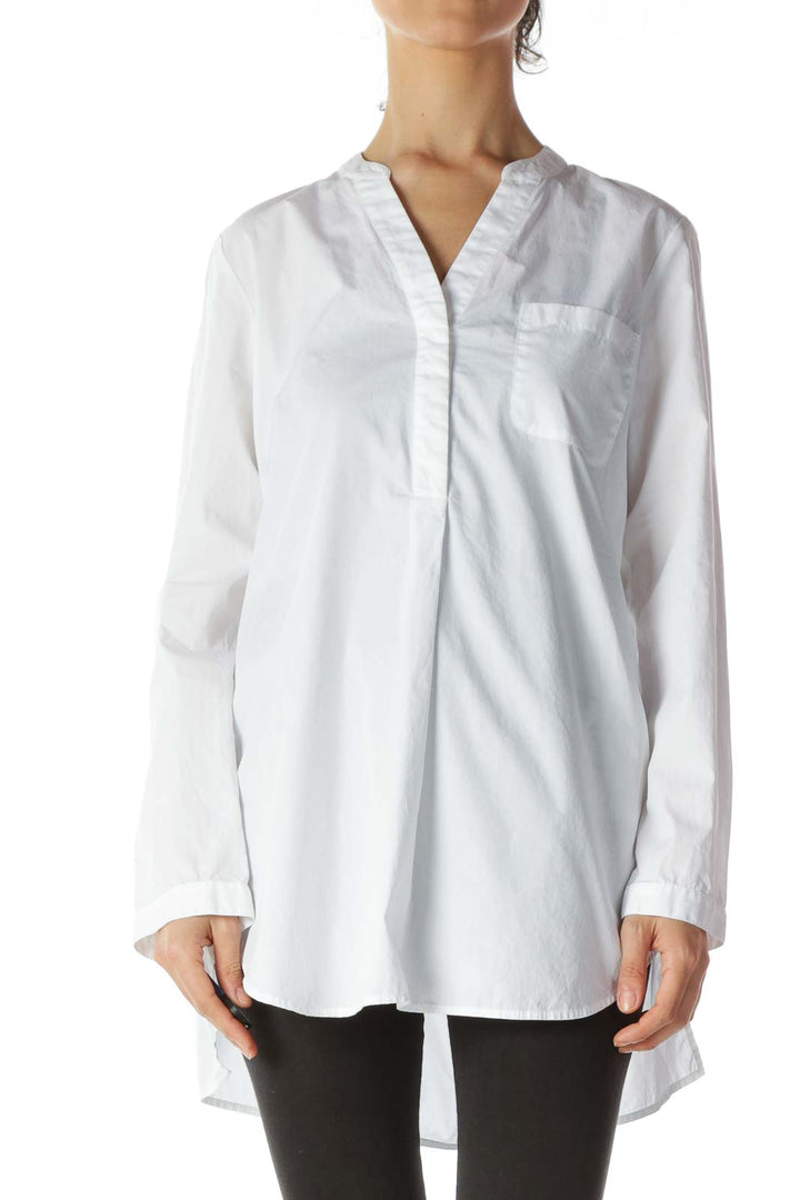 White 100% Cotton Fresh Long Shirt