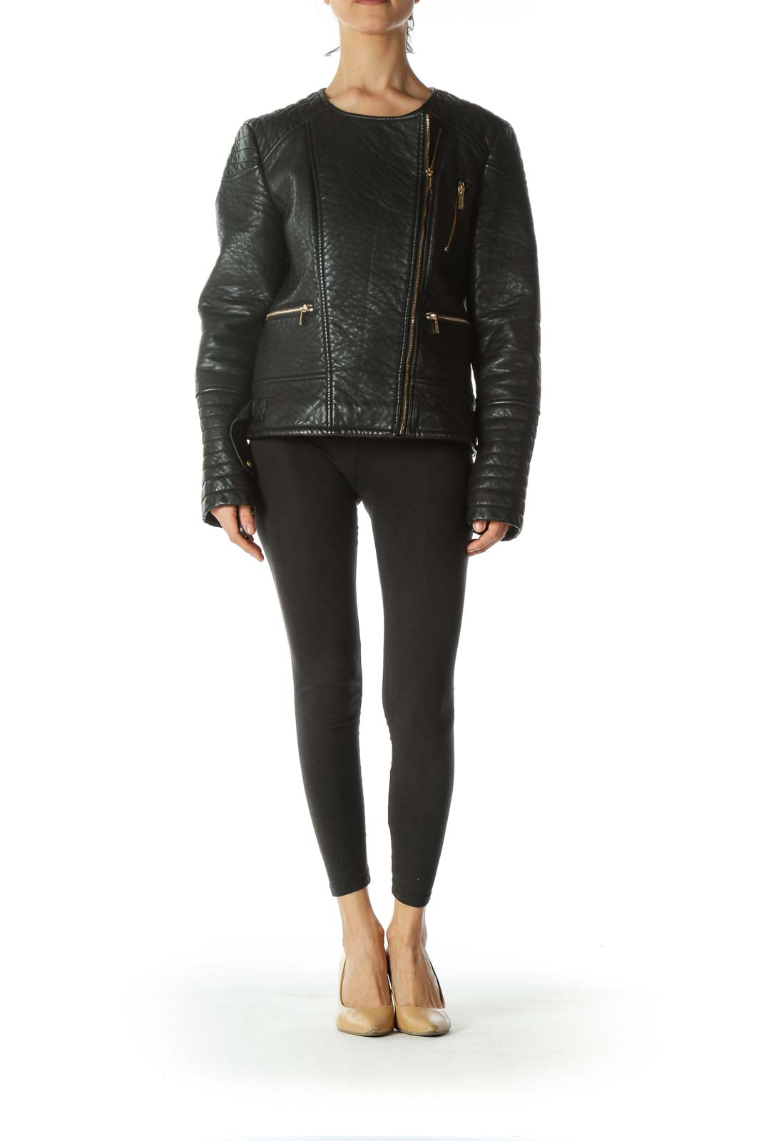 Black Leather Motto-Jacket