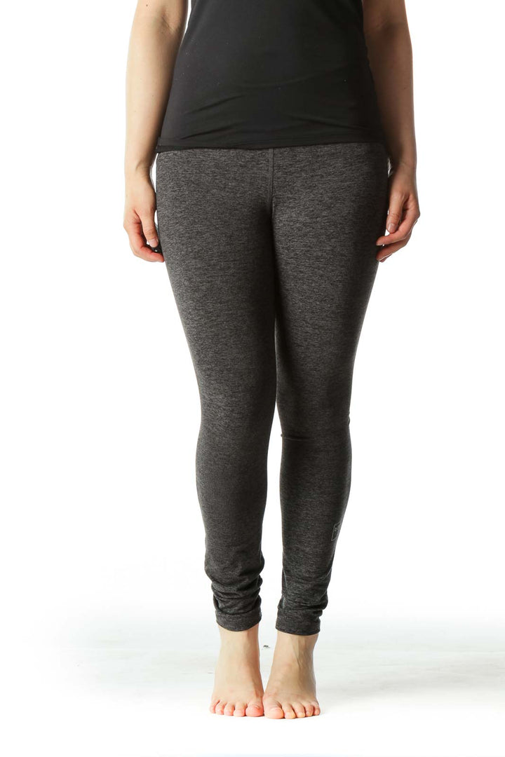 Gray Cropped Yoga Pant with Inspirational Word