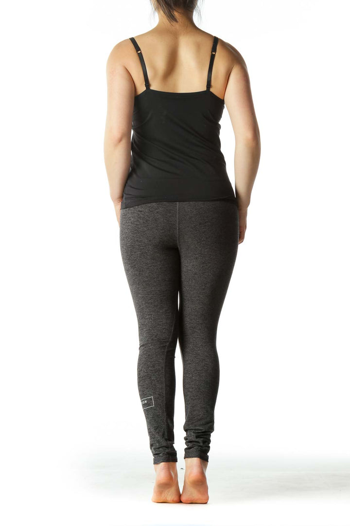 Gray Cropped Yoga Pant with Inspirational Word