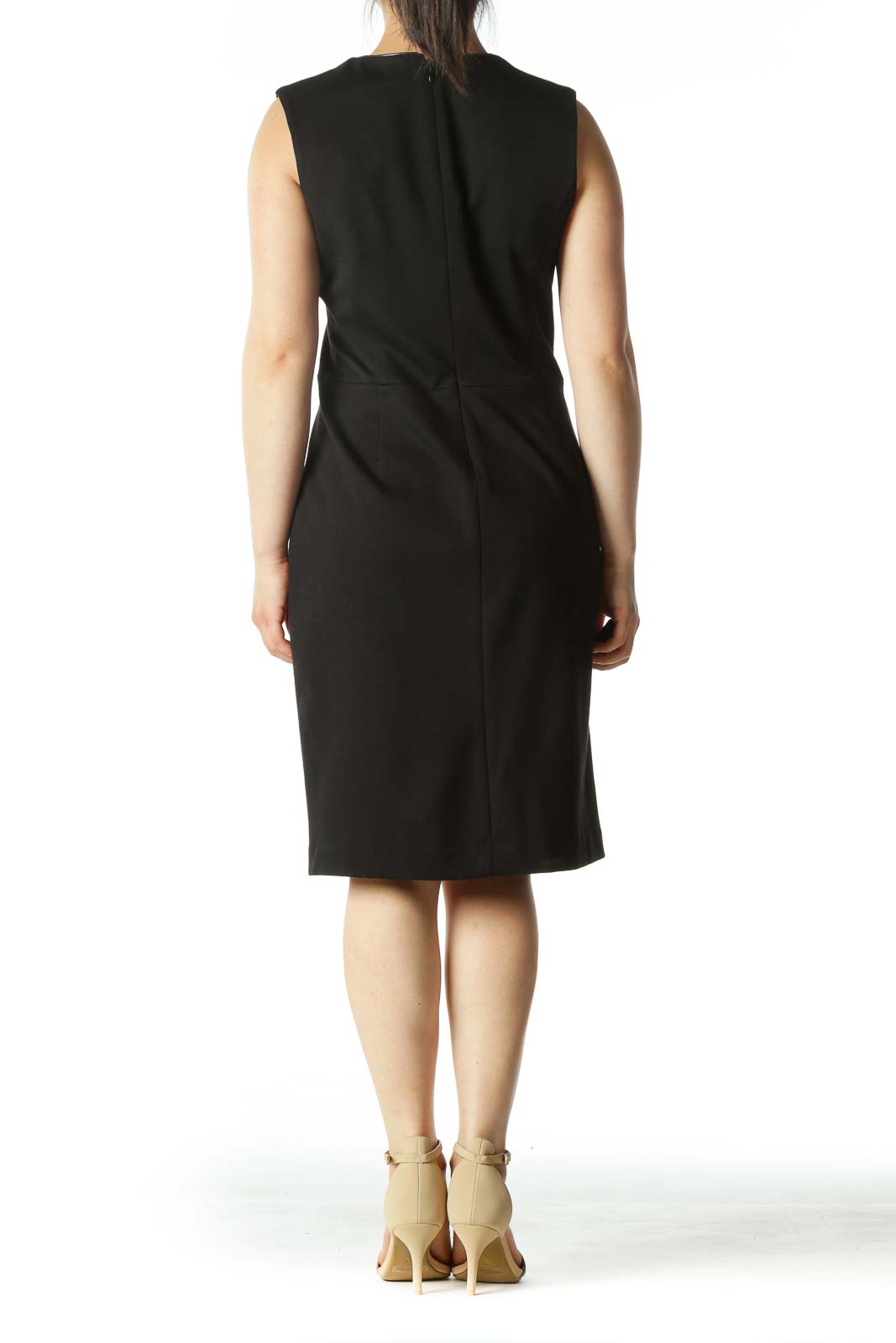 Black V-neck Slim Dress