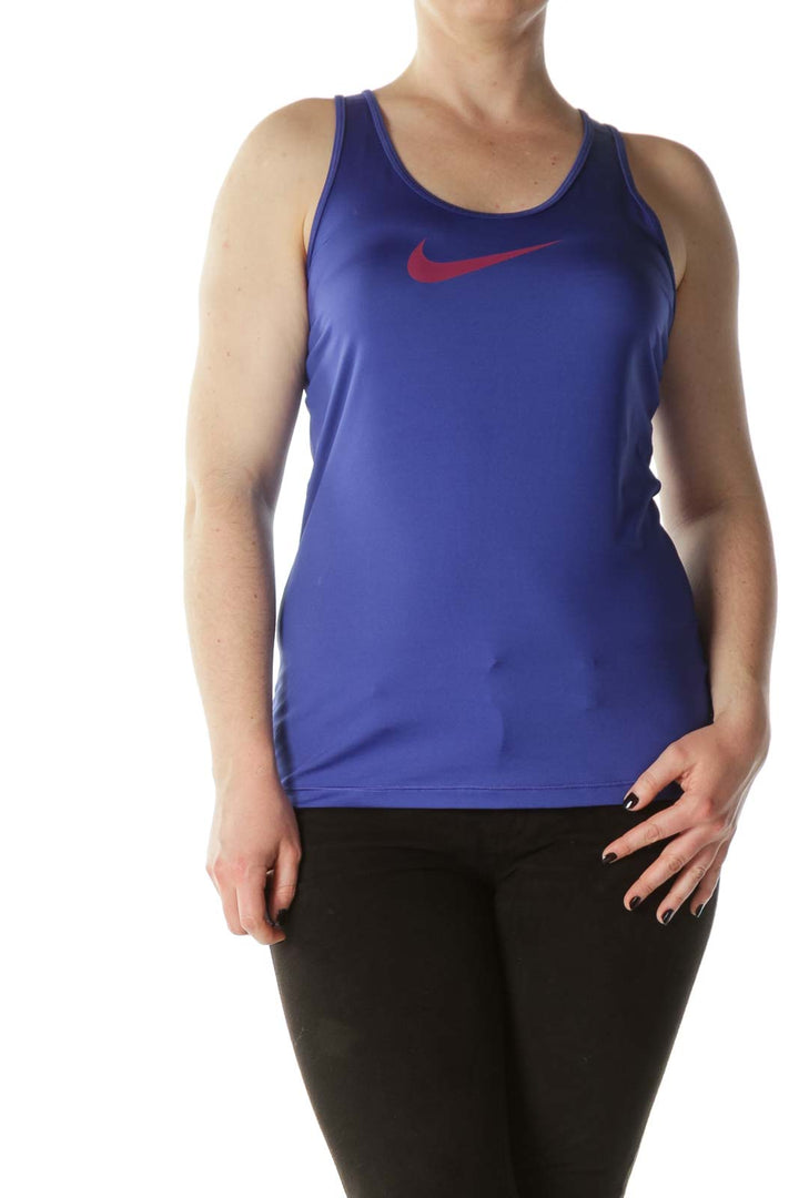 Purple Racerback Workout Tank with Swoosh Graphic