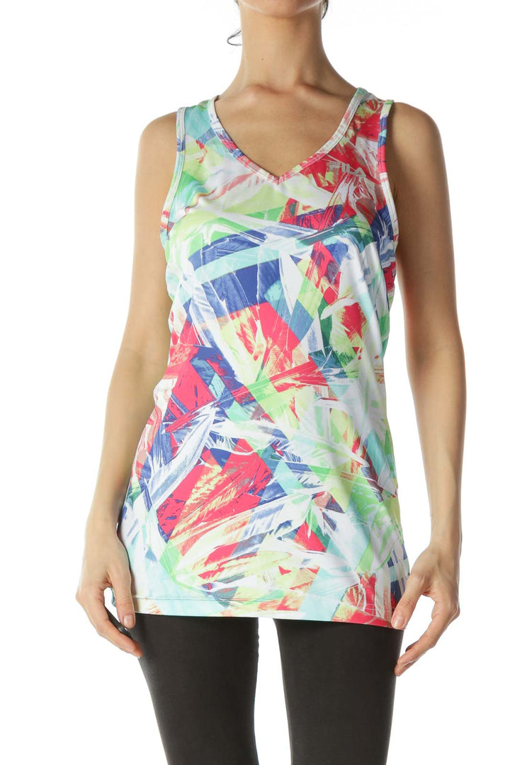 Multicolor Patterned Athletic Tank Top