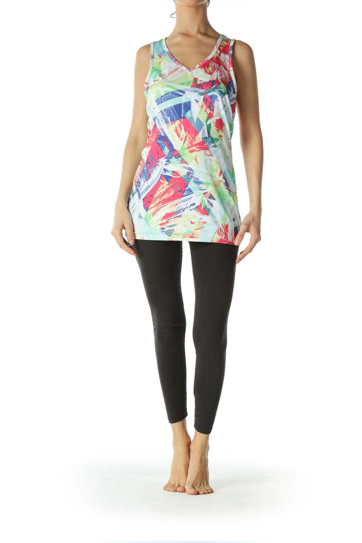 Multicolor Patterned Athletic Tank Top