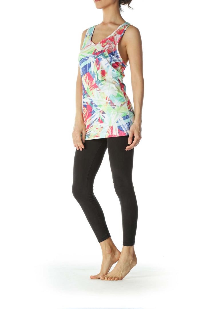 Multicolor Patterned Athletic Tank Top