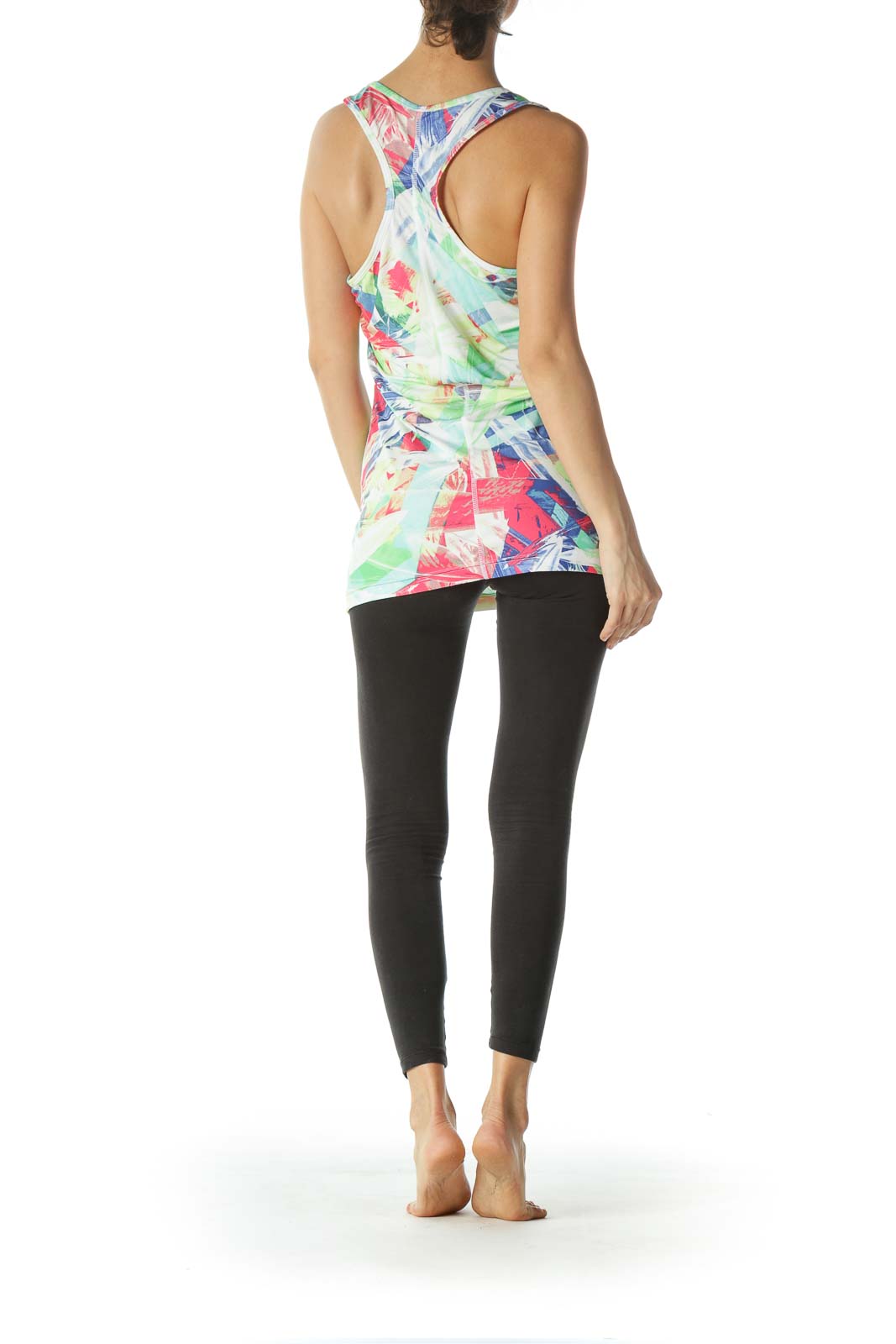 Multicolor Patterned Athletic Tank Top