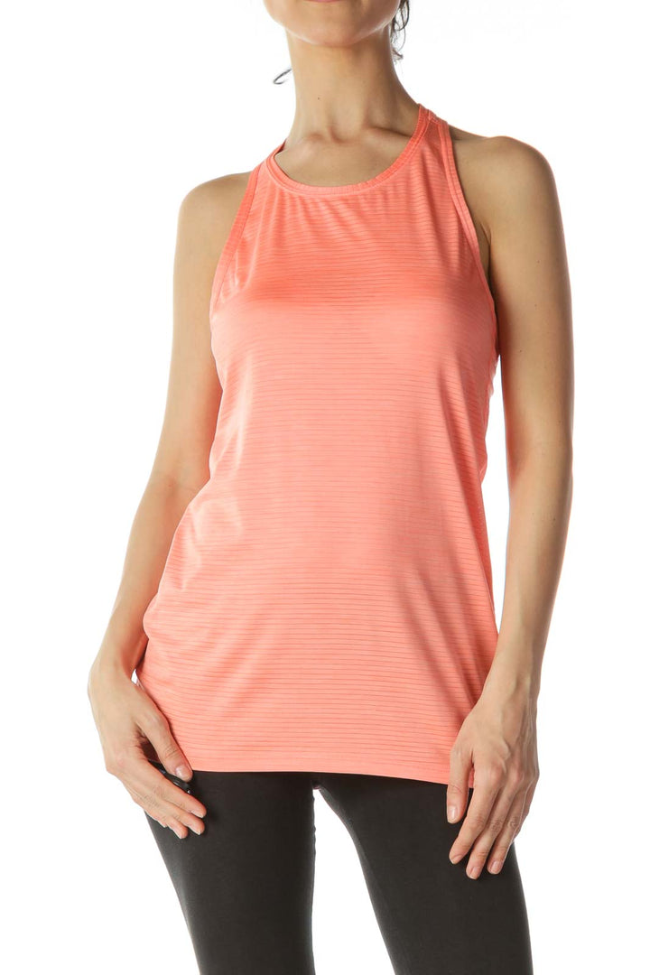 Orange Striped Racerback Yoga Top