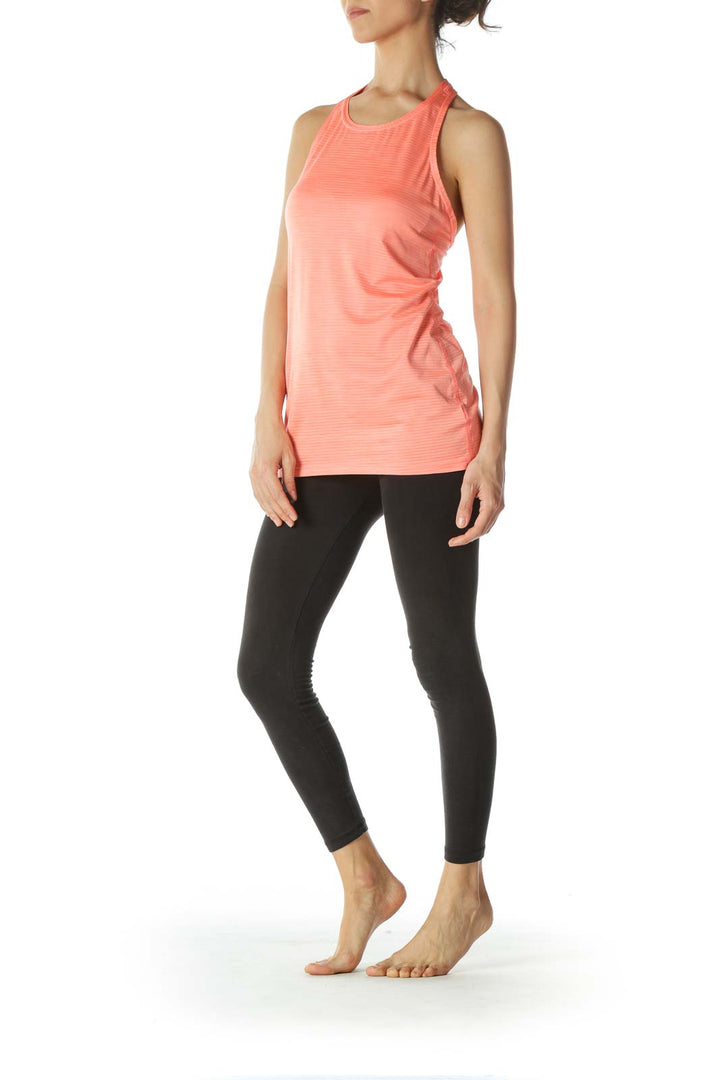 Orange Striped Racerback Yoga Top