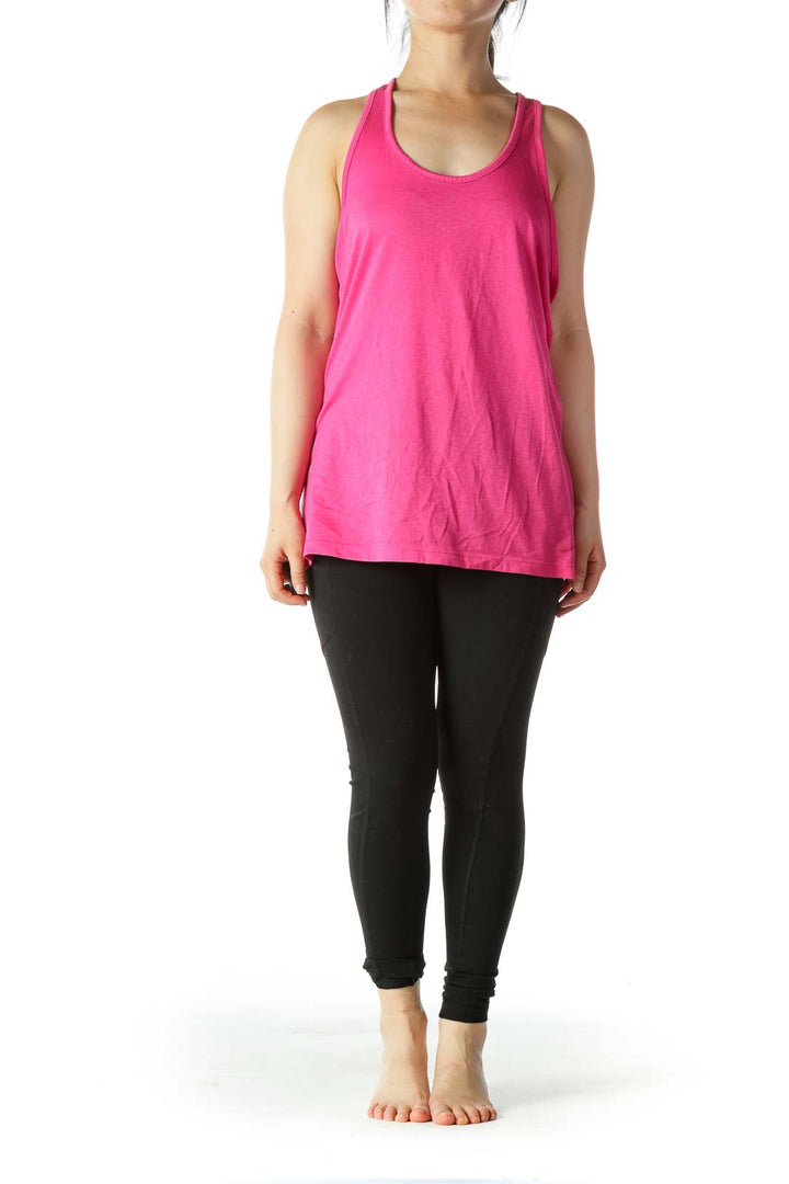 Pink Racerback Sleeveless Stretch Sports Top