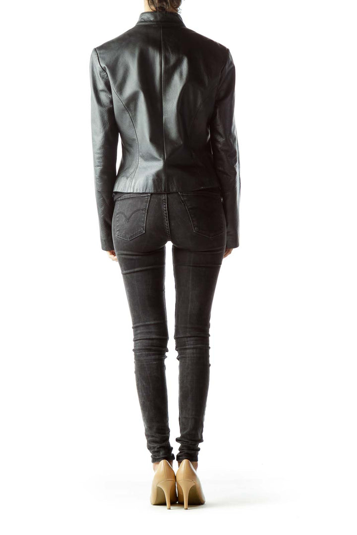 Black Zippered Leather Jacket