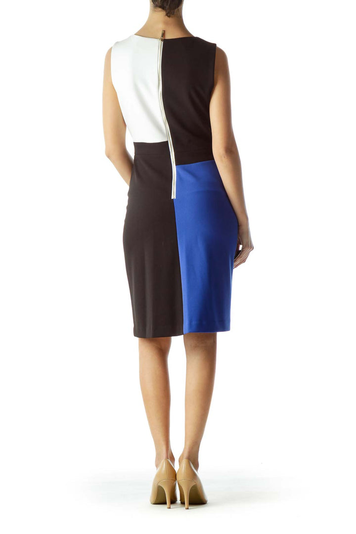 Black and Blue Color Block Dress