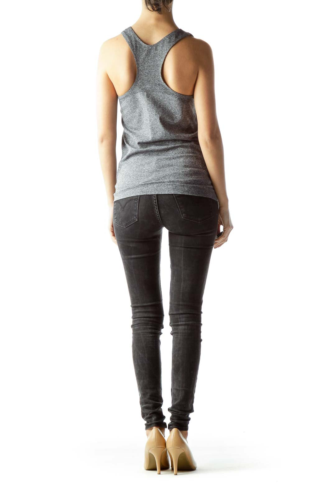 Gray Stretch Sleeveless Sports Top