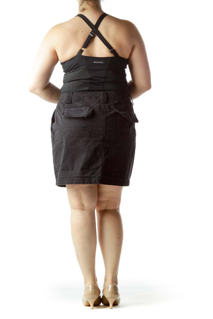 Black 100% Cotton Pocketed Skirt with Under Shorts