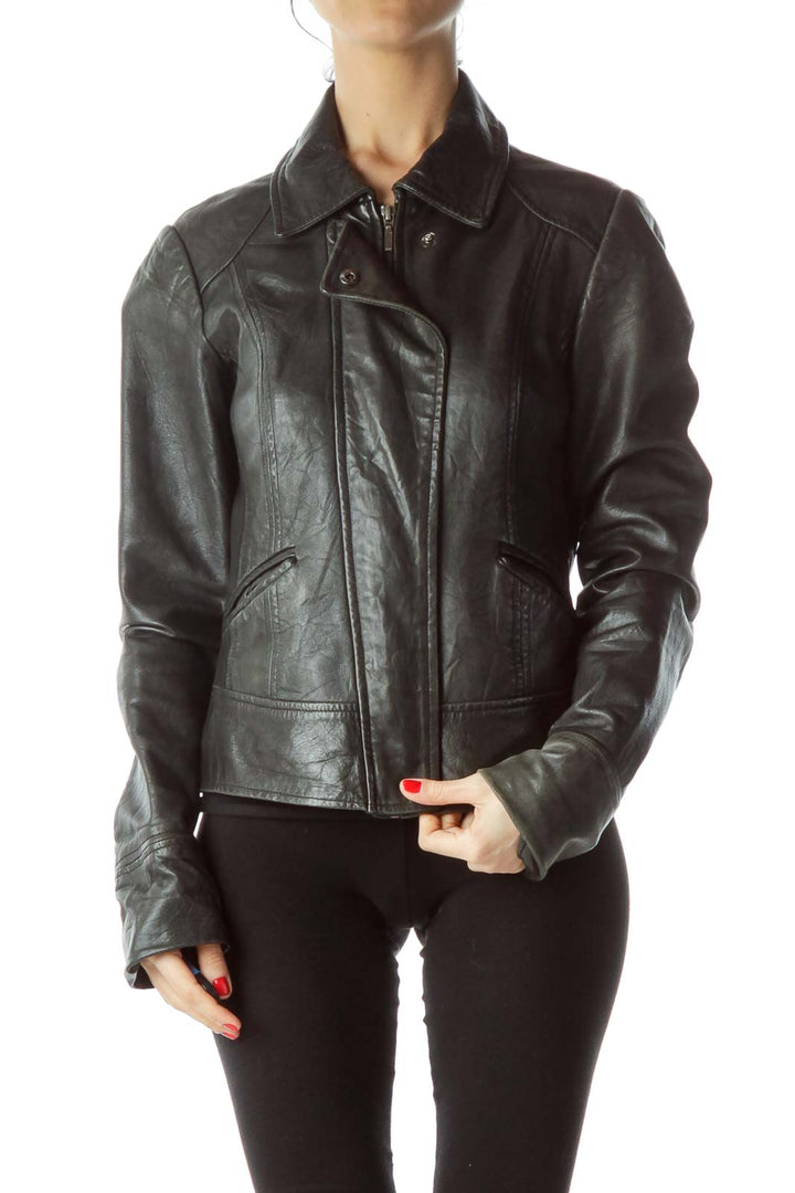 Black Zippered Fitted Jacket