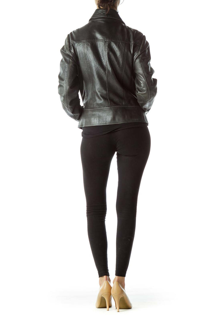 Black Zippered Fitted Jacket