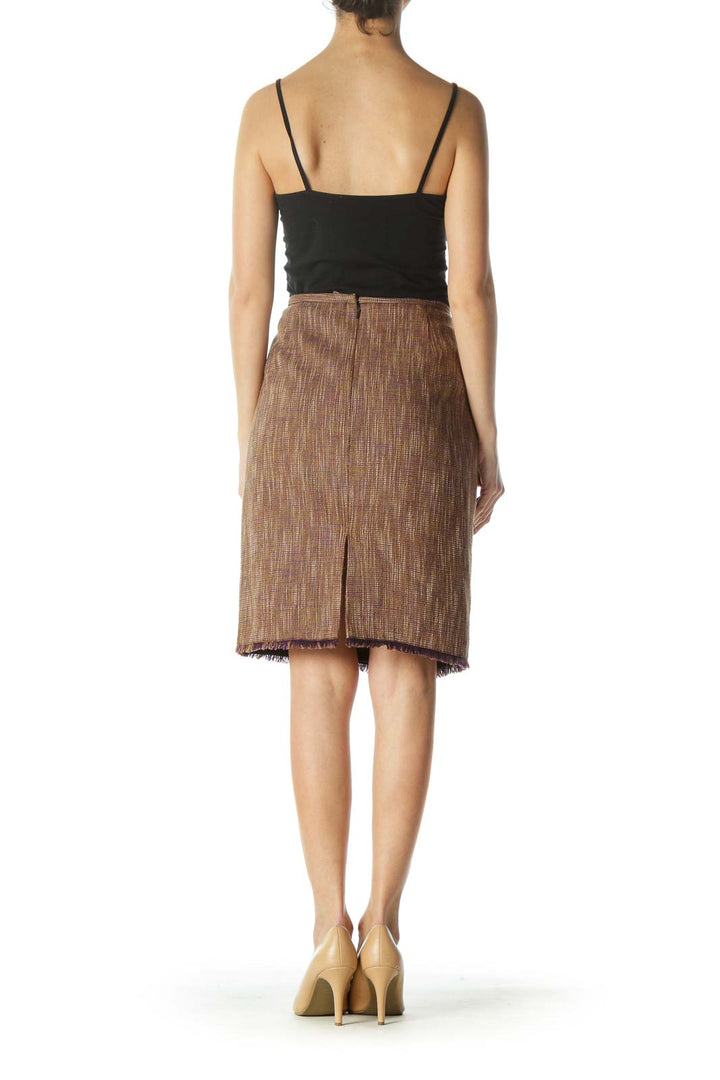 Brown Tweed Pencil Skirt