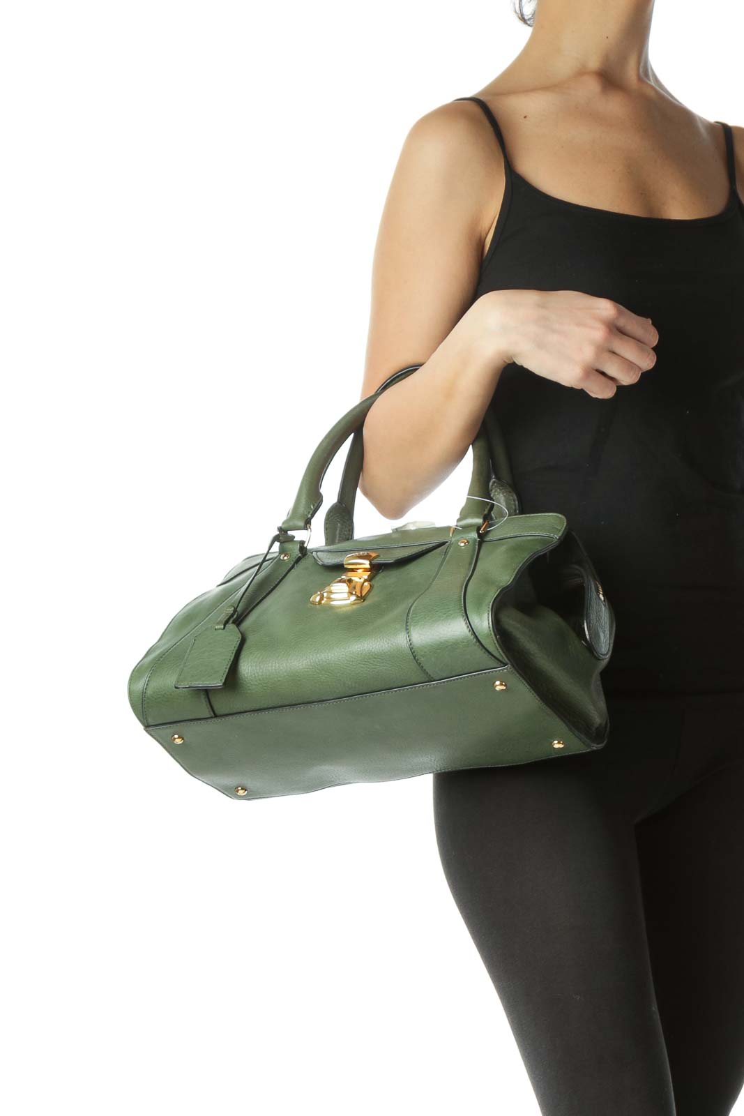 Green New Luxury Leather Tote Bag