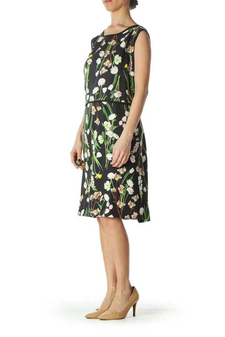 Black Floral Shift Dress