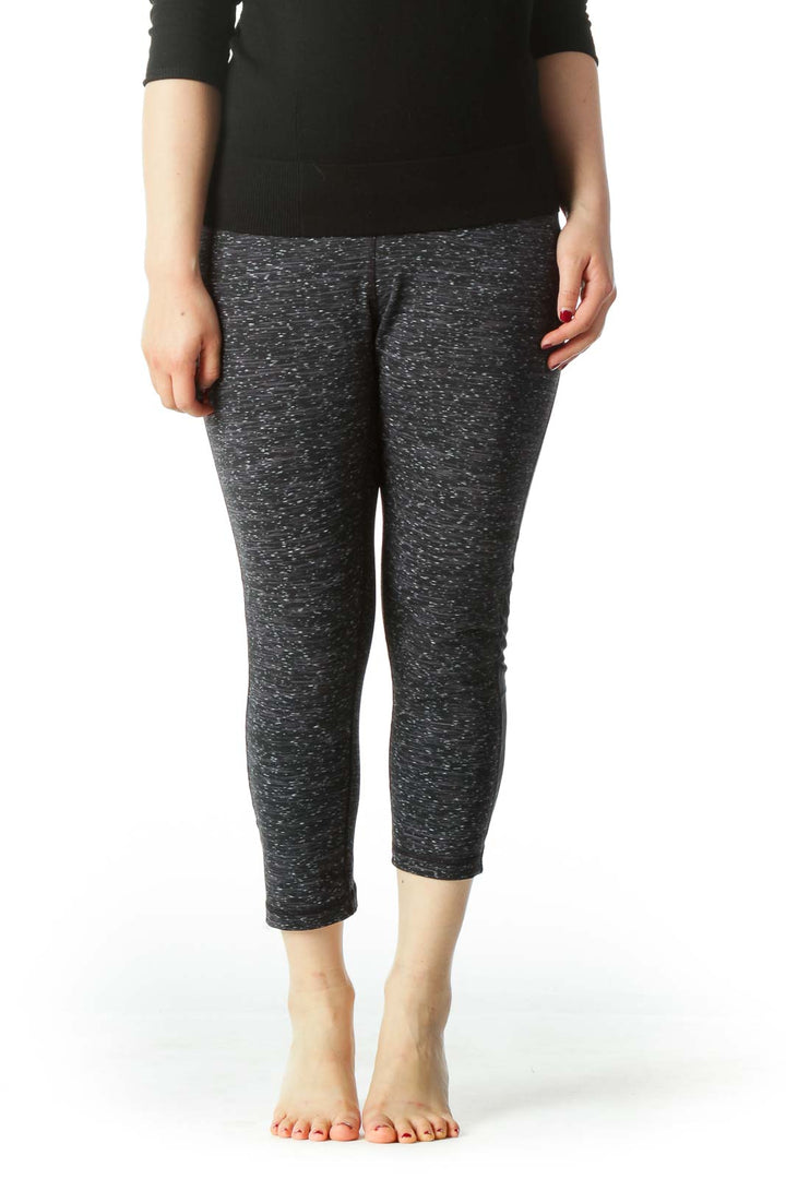 Black and Gray Stretch Capri Yoga Pants