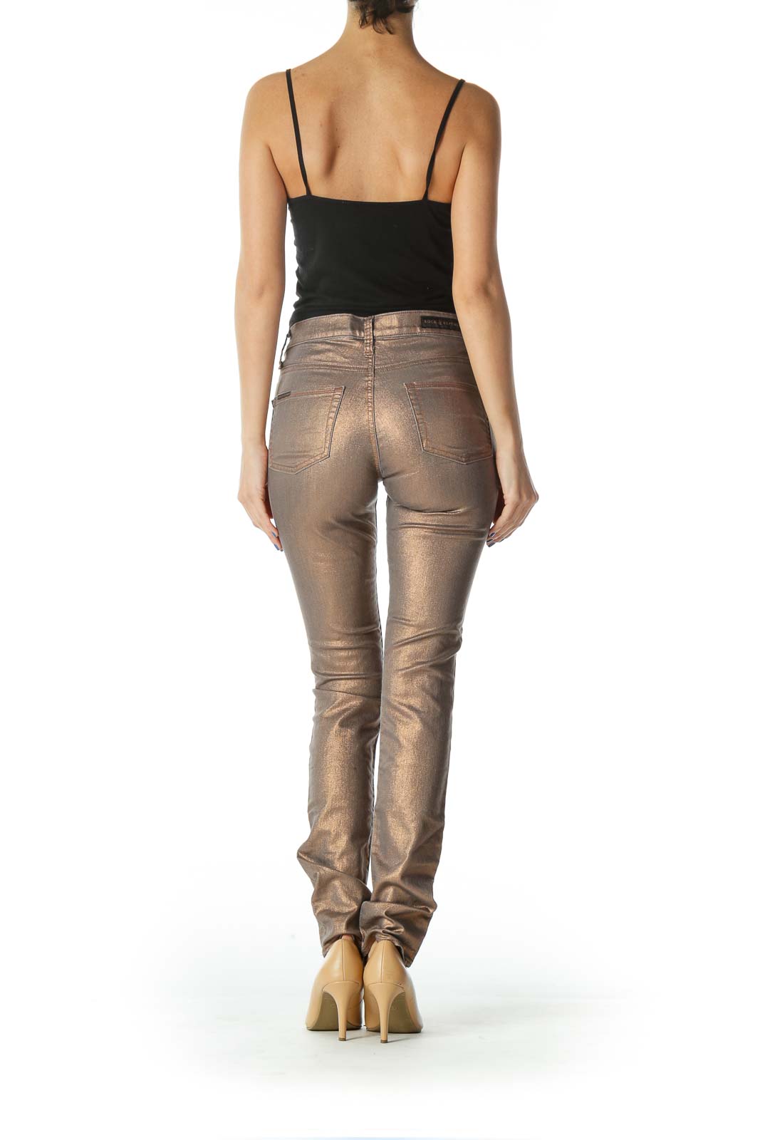 Gold Sparkle Skinny Jeans