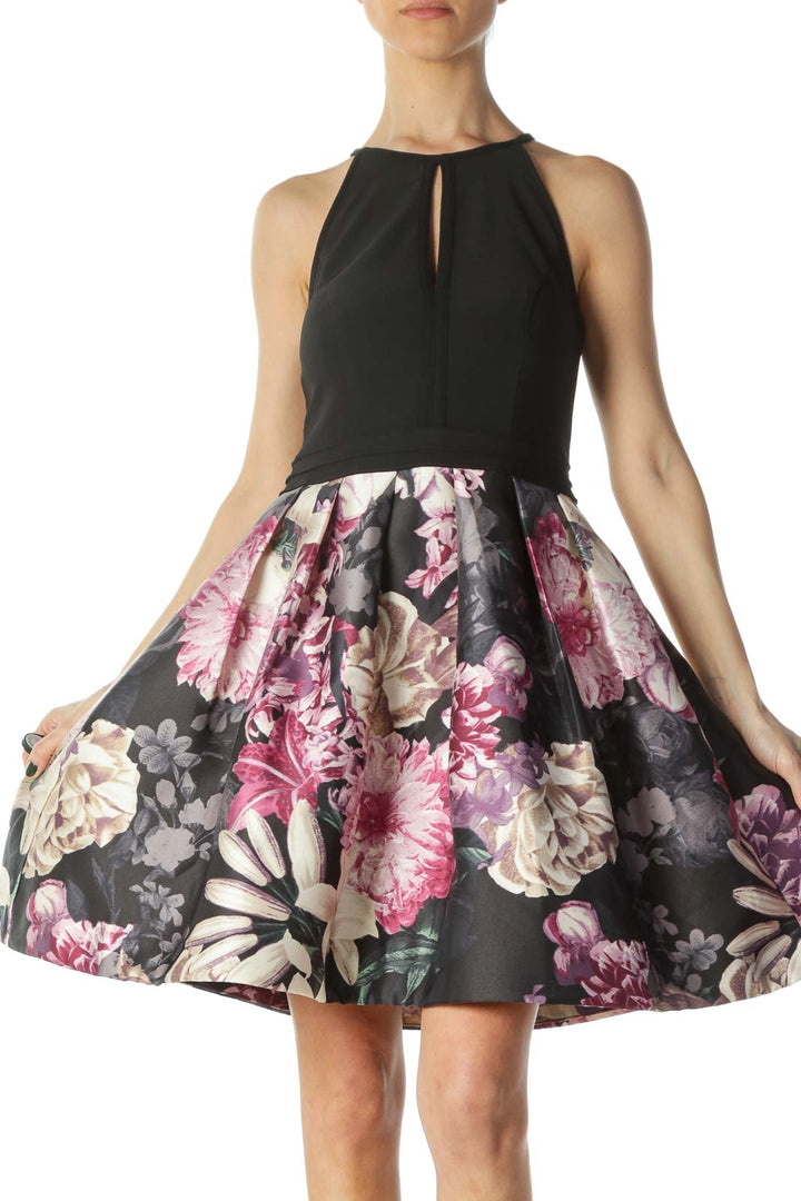 Black Floral Cocktail Dress