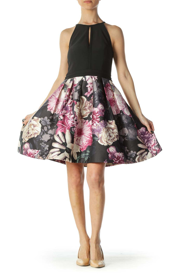 Black Floral Cocktail Dress