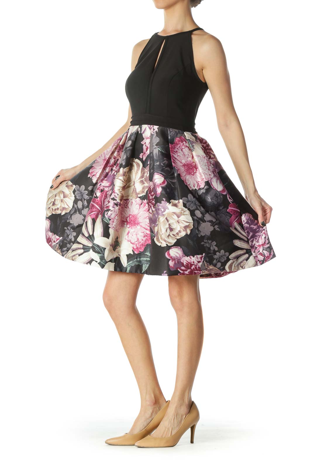 Black Floral Cocktail Dress