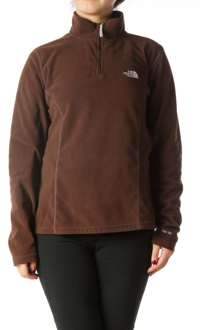 Brown Turtle Neck Sports Pullover