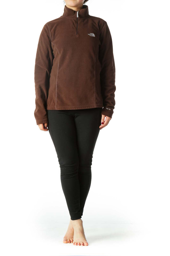 Brown Turtle Neck Sports Pullover