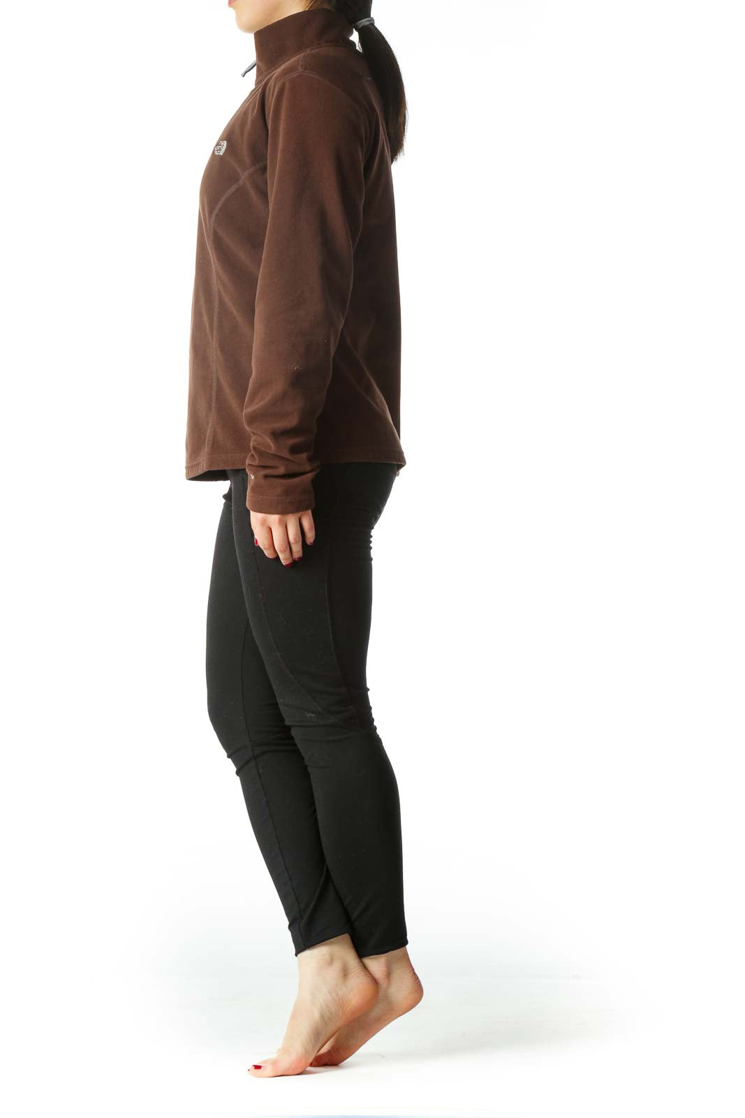 Brown Turtle Neck Sports Pullover