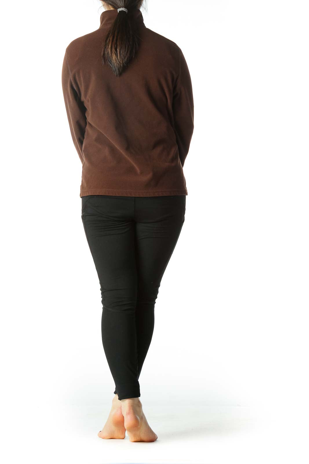 Brown Turtle Neck Sports Pullover