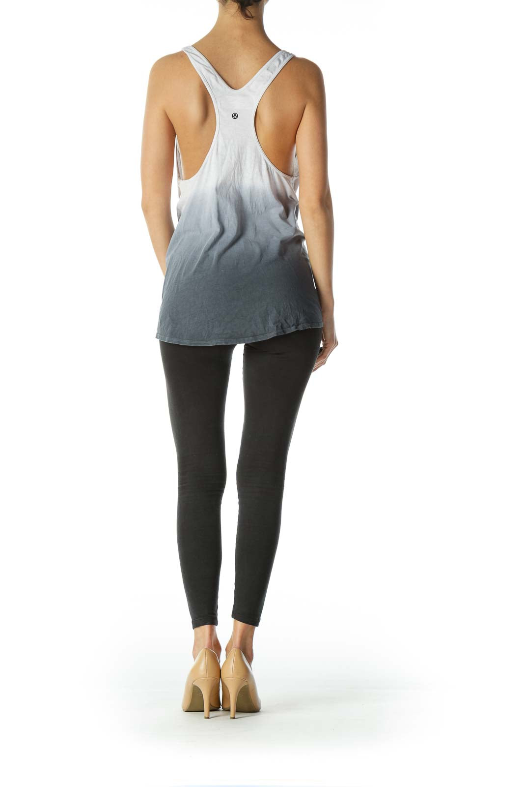 Blue and Gray Ombre Stretch Yoga Top