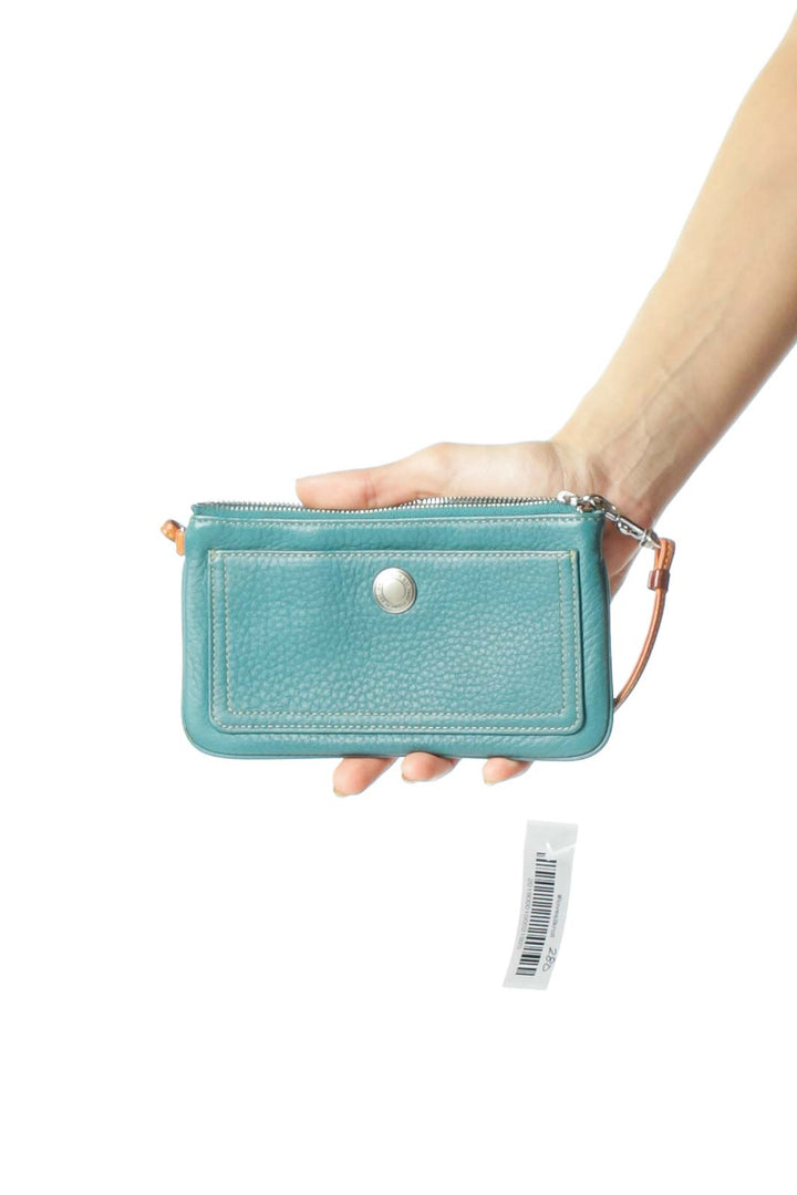 Blue Pocketed Wristlet