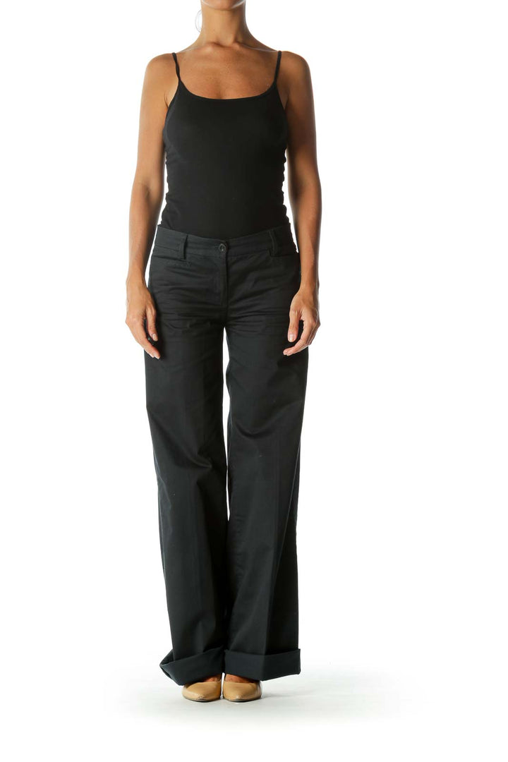 Black High Waisted Flared Pants