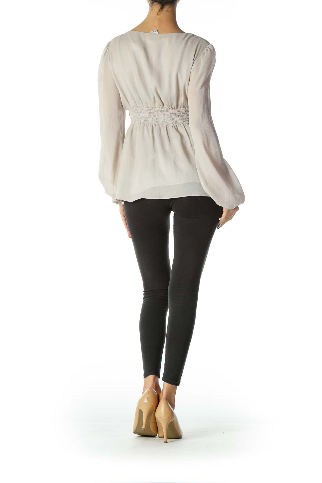 Beige Long Sleeve Blouse