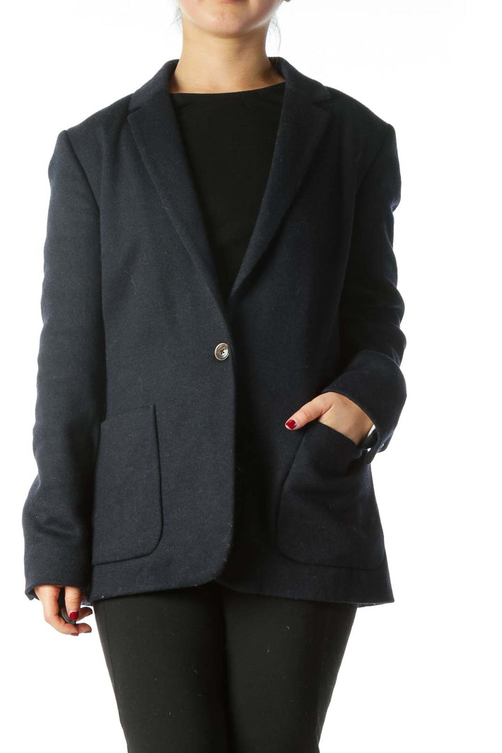 Navy Blue Wool Blazer