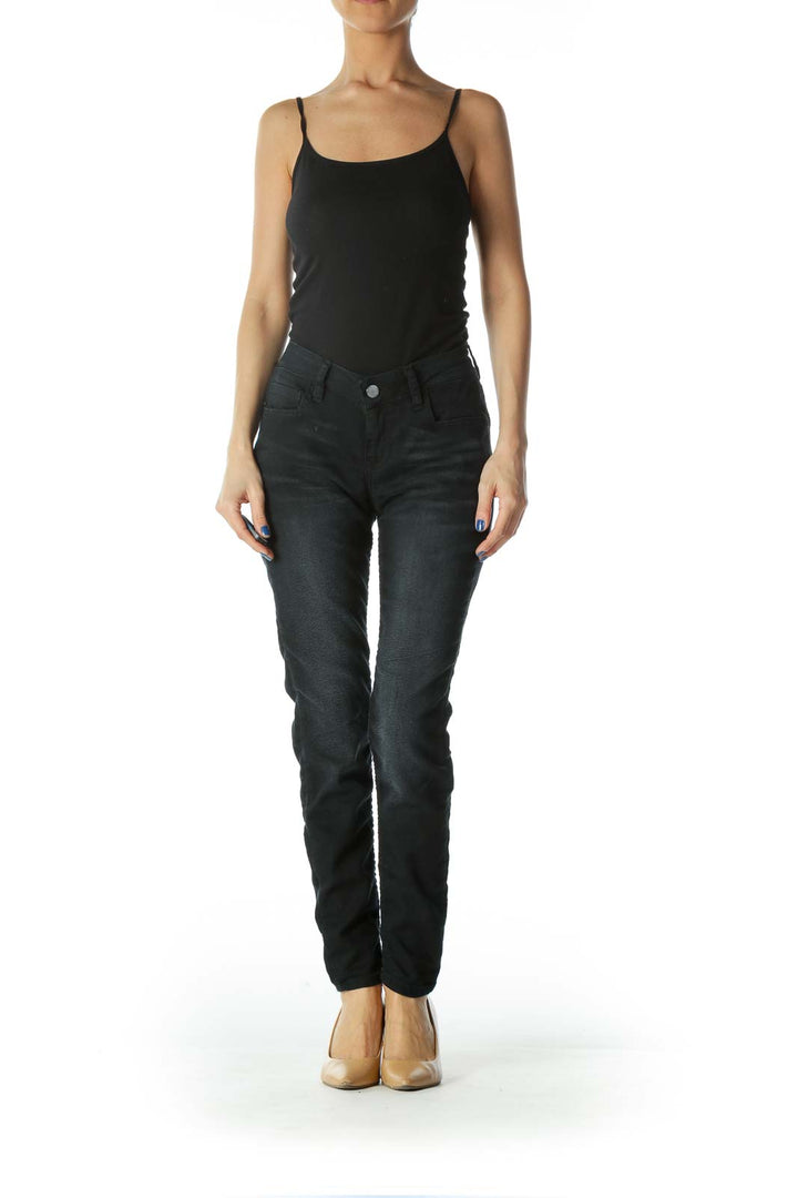 Black Faded Skinny Denim Jean