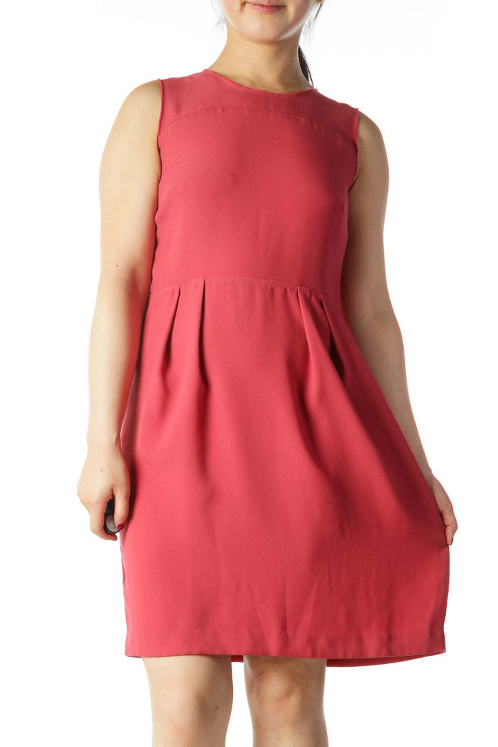 Pink A-Line Sleeveless Dress